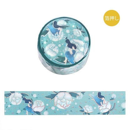 Washi Tape Foil Flower Story Blue Dream