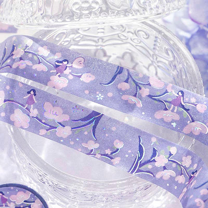 Washi Tape Foil Flower Story Light Purple