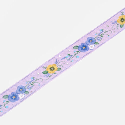 Washi Tape Foil Embroidered Ribbon Violet