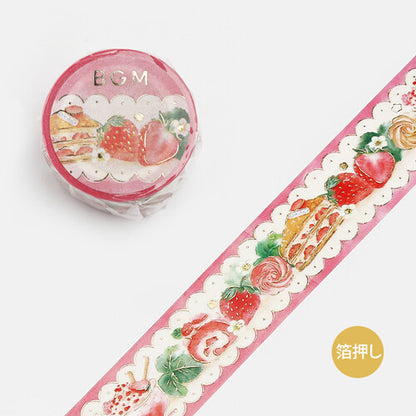 Washi Tape Foil Lace Strawberry Sweets