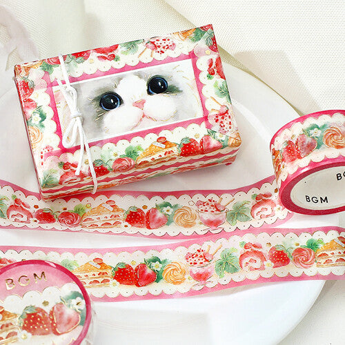 Washi Tape Foil Lace Strawberry Sweets