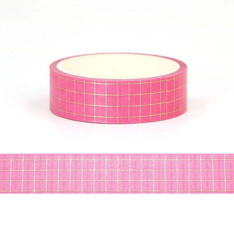 Washi Tape Foil Pink Plaid