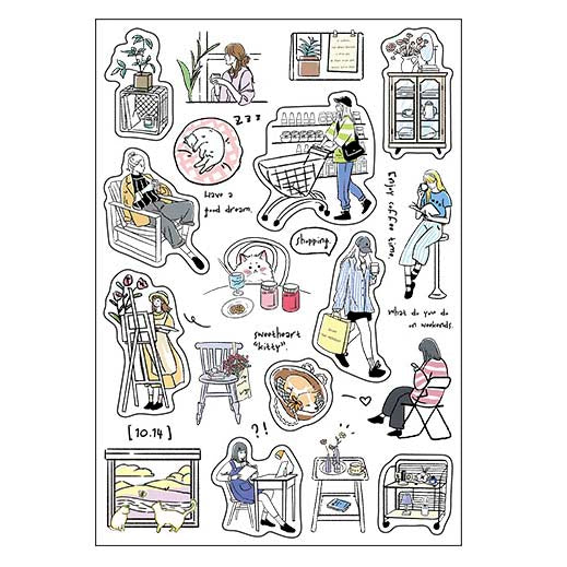 Stickers Four Seasons Seenery and Song Day Dream
