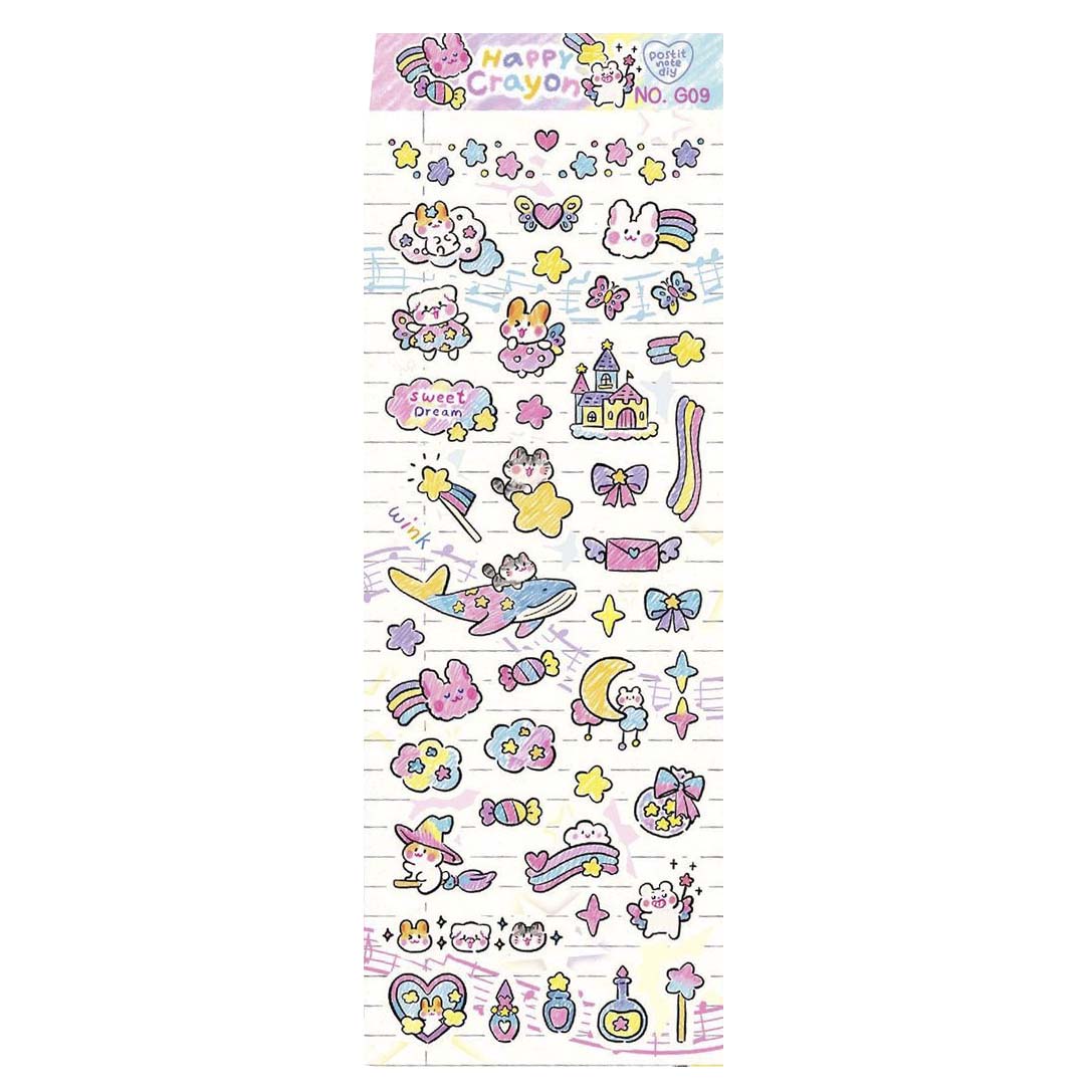 Stickers G9 Happy Crayon Rainbow