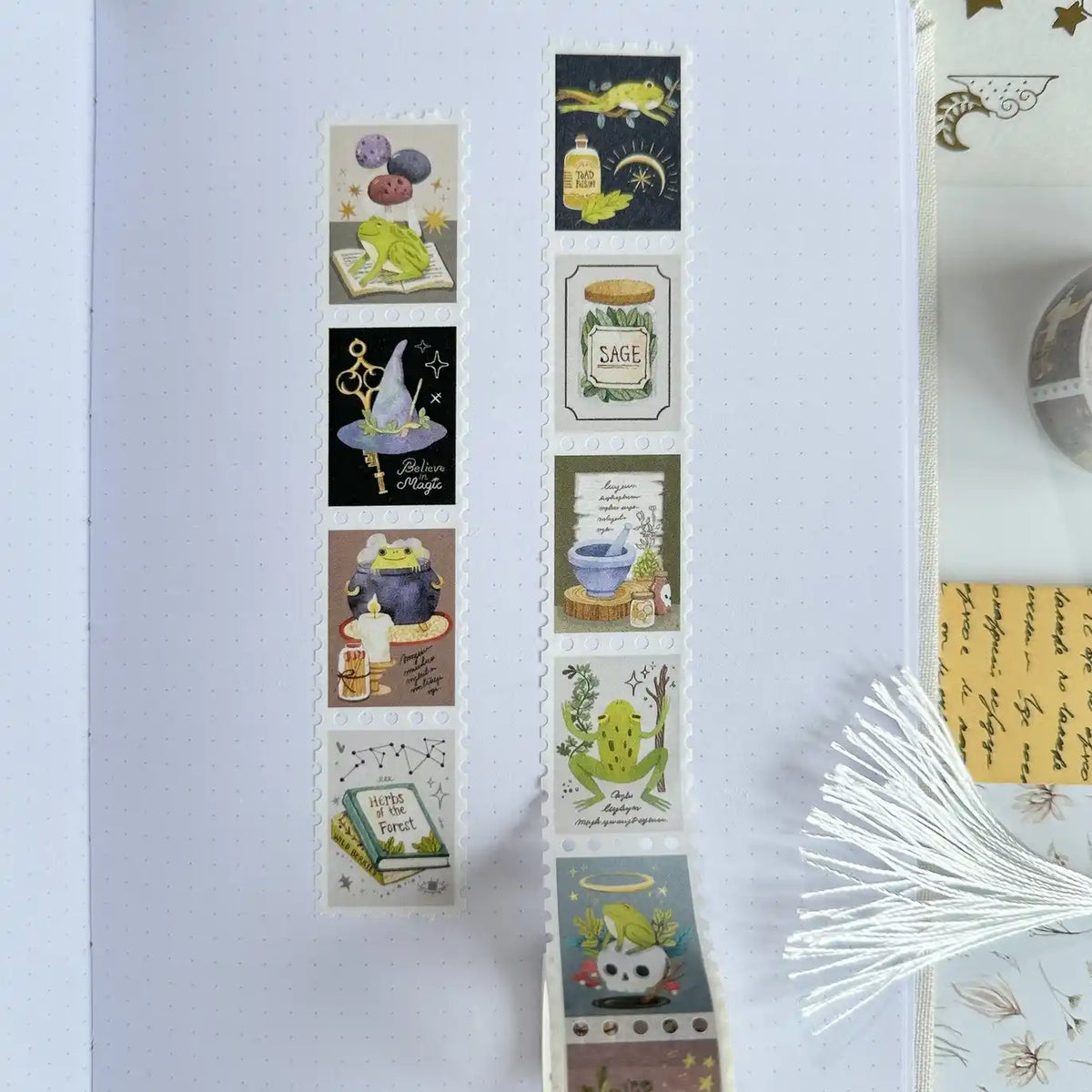 Washi Tape Green Witch Stamps