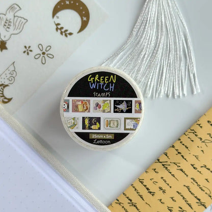 Washi Tape Green Witch Stamps