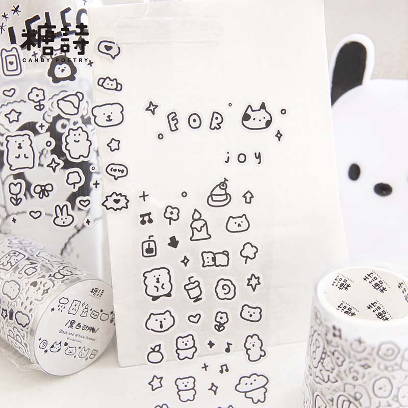 Stickers en Rollo Line Shop Black &amp; White Animal