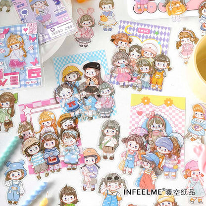 Stickers Little Beans Daily Outfits Lucky Girl