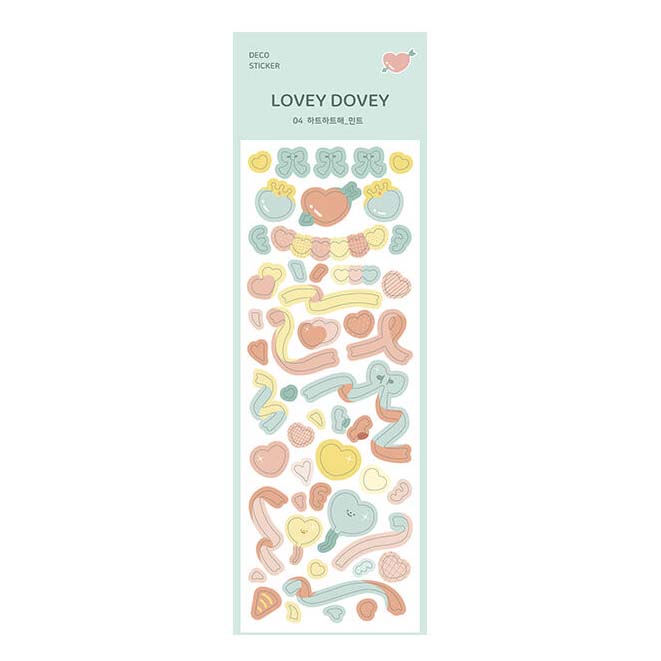 Stickers Lovey Dovey Hologram Heart Mint