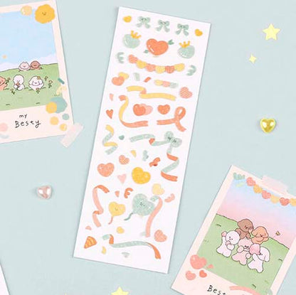 Stickers Lovey Dovey Hologram Heart Mint