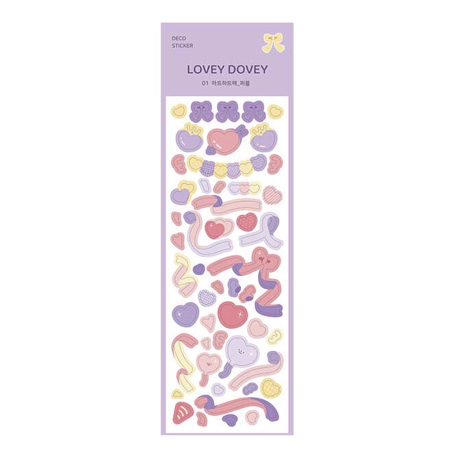 Stickers Lovey Dovey Hologram Heart Purple