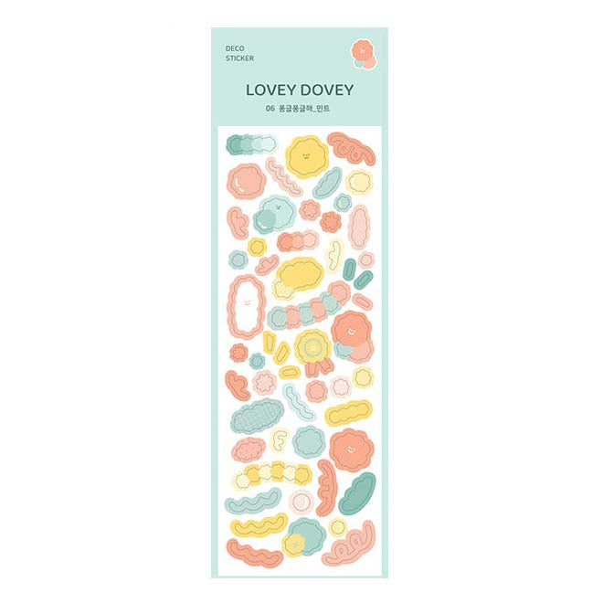 Stickers Lovey Dovey Hologram Pompom Mint