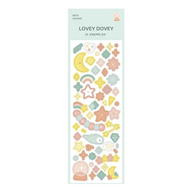 Stickers Lovey Dovey Hologram Twinkle Mint