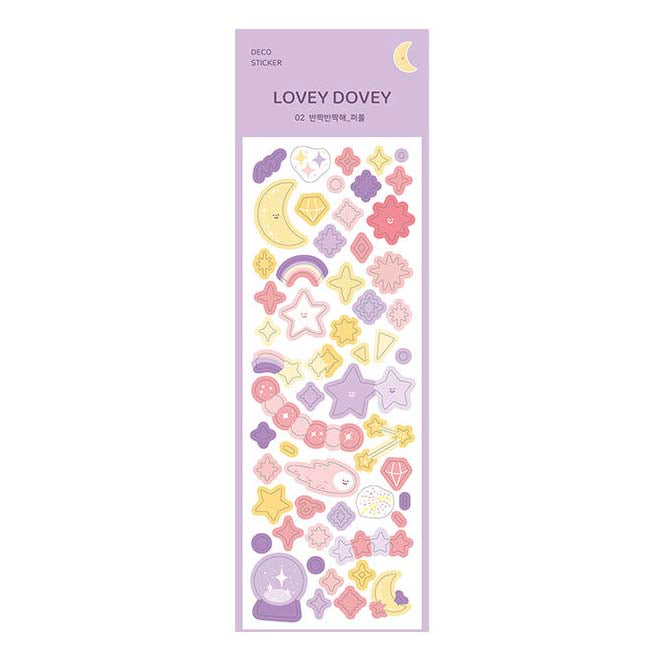 Stickers Lovey Dovey Hologram Twinkle Purple