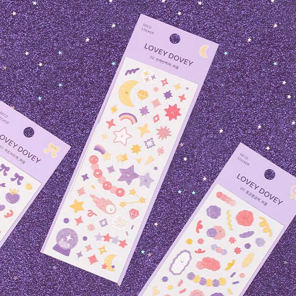 Stickers Lovey Dovey Hologram Twinkle Purple