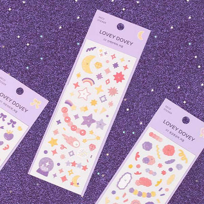 Stickers Lovey Dovey Hologram Twinkle Purple