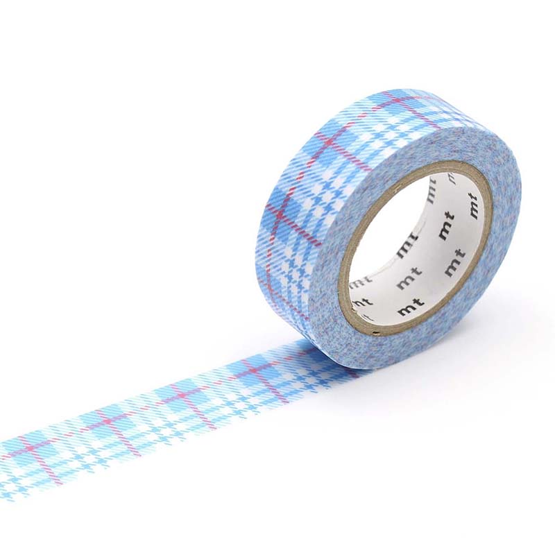 Washi Tape Gingham Check Light Blue