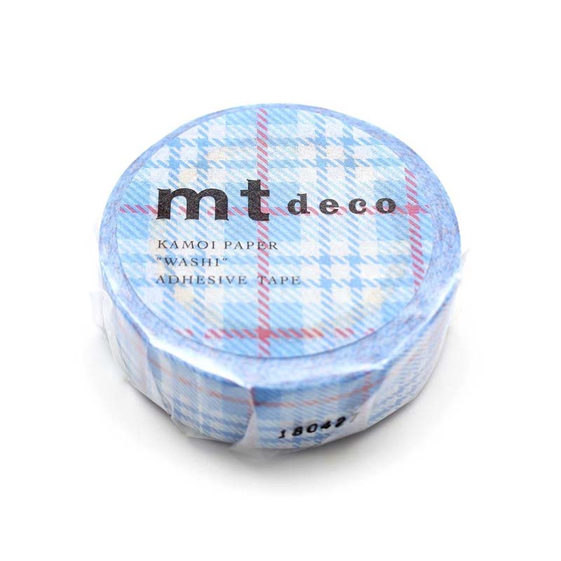 Washi Tape Gingham Check Light Blue