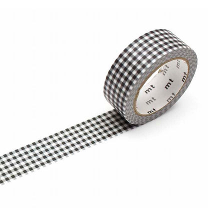 Washi Tape Gingham Check Black