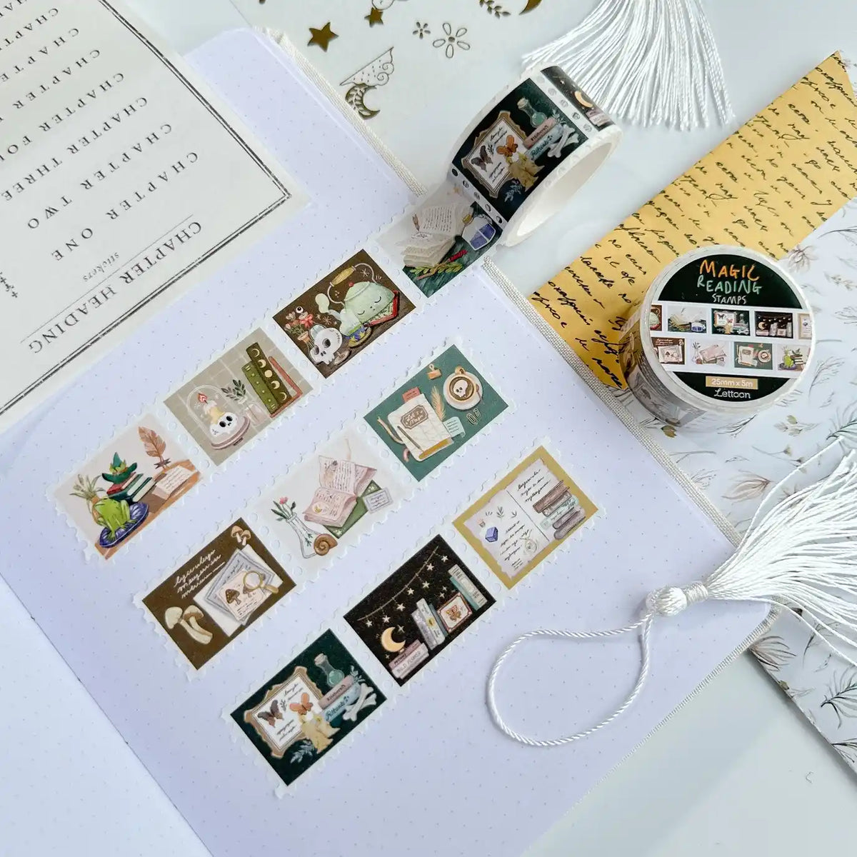 Washi Tape Magic Reading Stamps