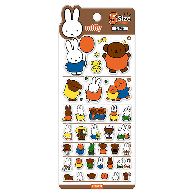Stickers 5 Size Miffy Brown