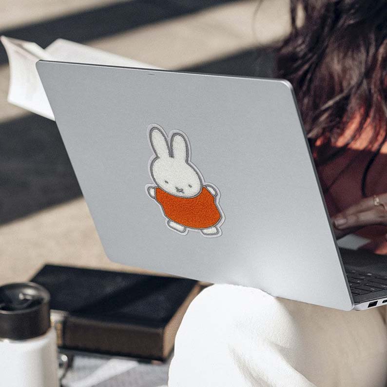 Sticker Miffy Fluffy White Orange