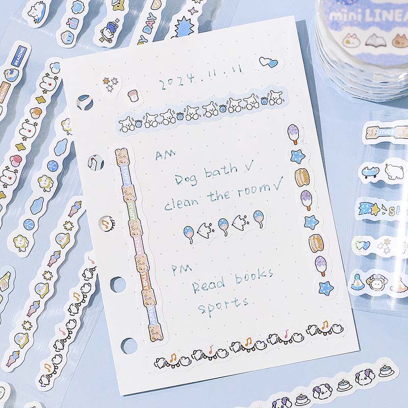 Stickers en Rollo Mini Linea Pale Blue
