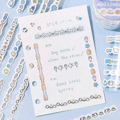 Stickers en Rollo Mini Linea Pale Blue