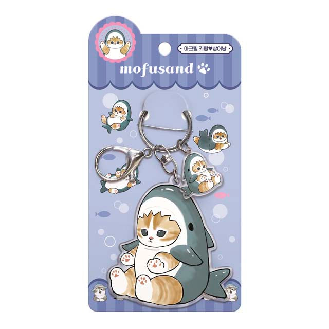 Llavero Mofusand Acrylic Keyring Shark Cat