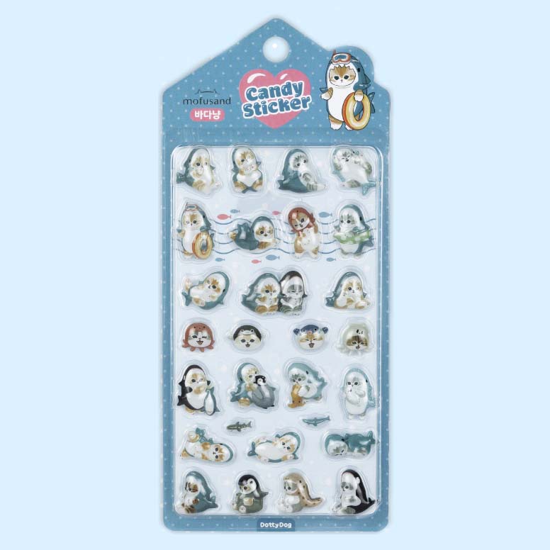 Stickers Mofusand 3D Candy Shark Cat