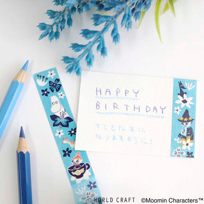 Cloth Tape Moomin Flower Blue