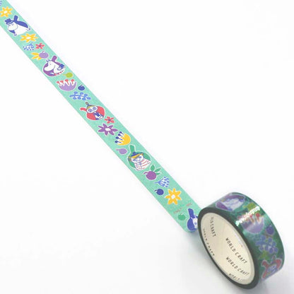Clear Tape Moomin Flower Light Green