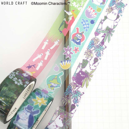 Clear Tape Moomin Flower Light Green