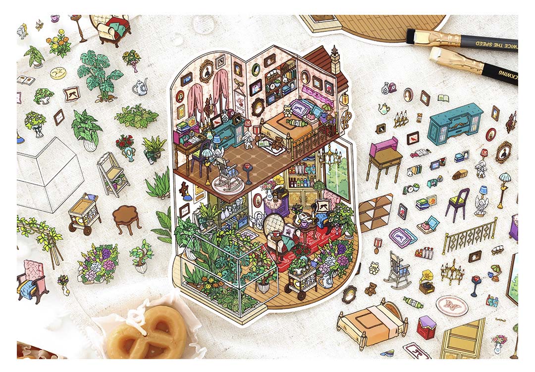 Stickers Escenario 3D My Little Room V11 Nature Drawroom