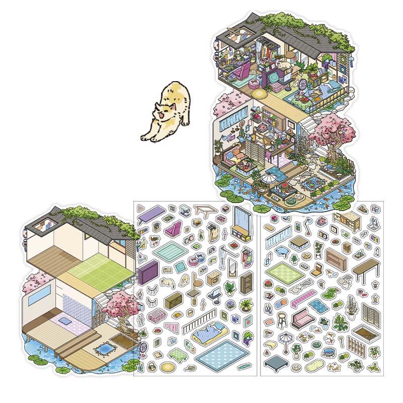 Stickers Escenario 3D My Little Room V11 Japanese House