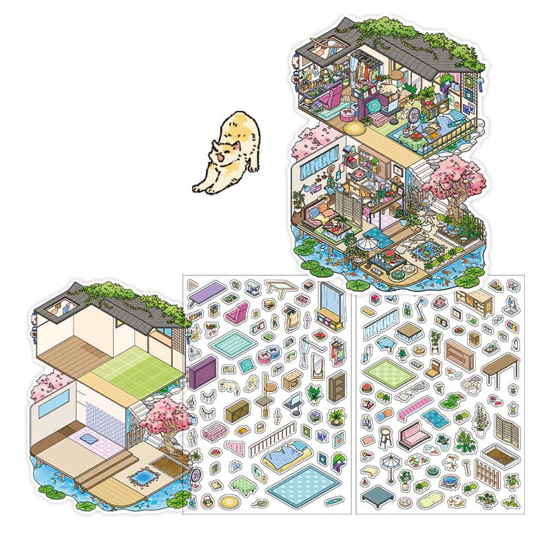 Stickers Escenario 3D My Little Room V11 Japanese House