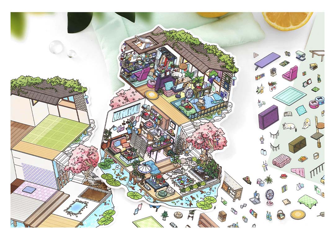 Stickers Escenario 3D My Little Room V11 Japanese House