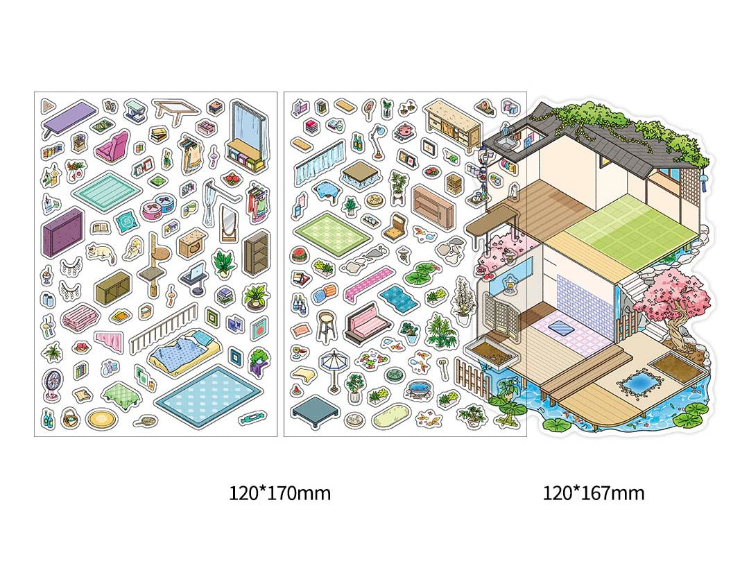 Stickers Escenario 3D My Little Room V11 Japanese House