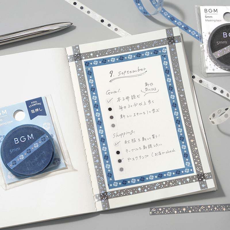 Washi Tape Slim Night Blooming Flowers