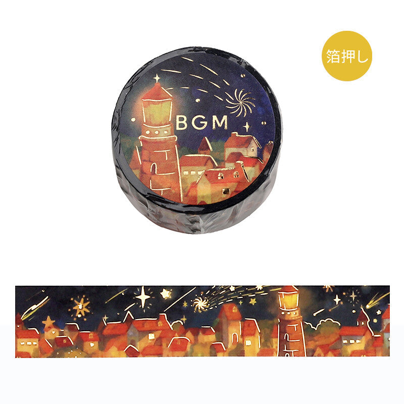 Washi Tape Foil Night of Shooting Stars Warm Lights