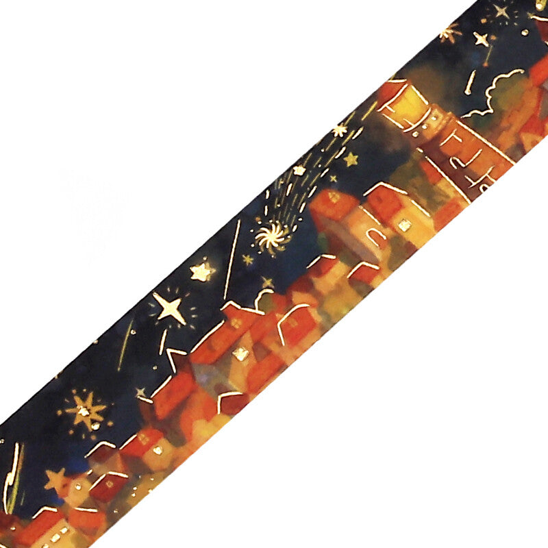 Washi Tape Foil Night of Shooting Stars Warm Lights