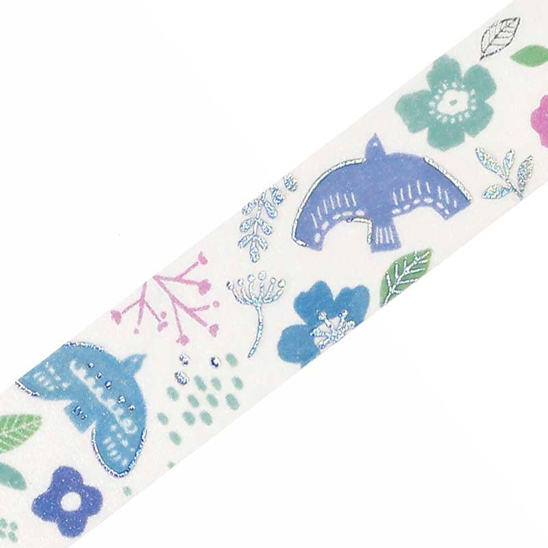 Washi Tape Foil Nordic Forest Birds Singing