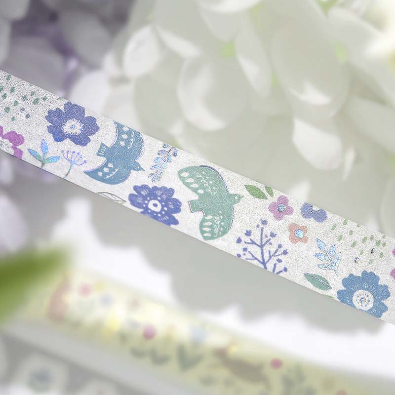 Washi Tape Foil Nordic Forest Birds Singing
