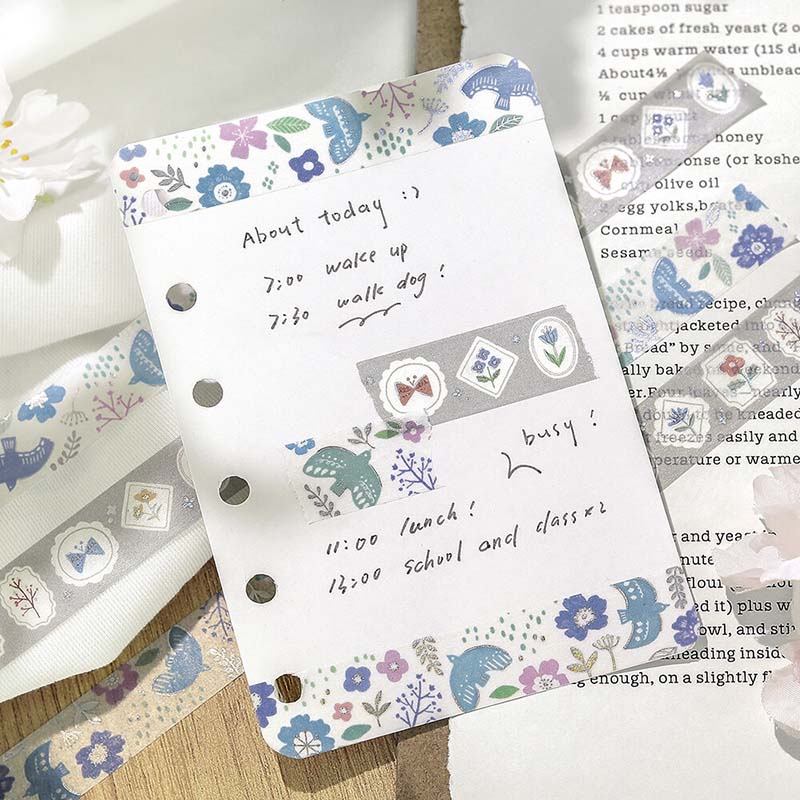 Washi Tape Foil Nordic Forest Flower Frame