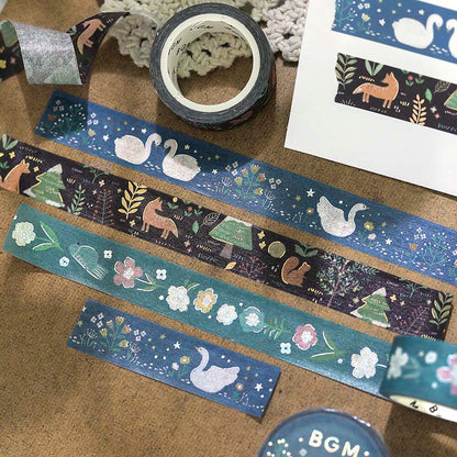 Washi Tape Foil Nordic Forest Melody Flowers