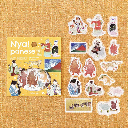 Stickers Nyapanese Art NEKO Yellow Tan