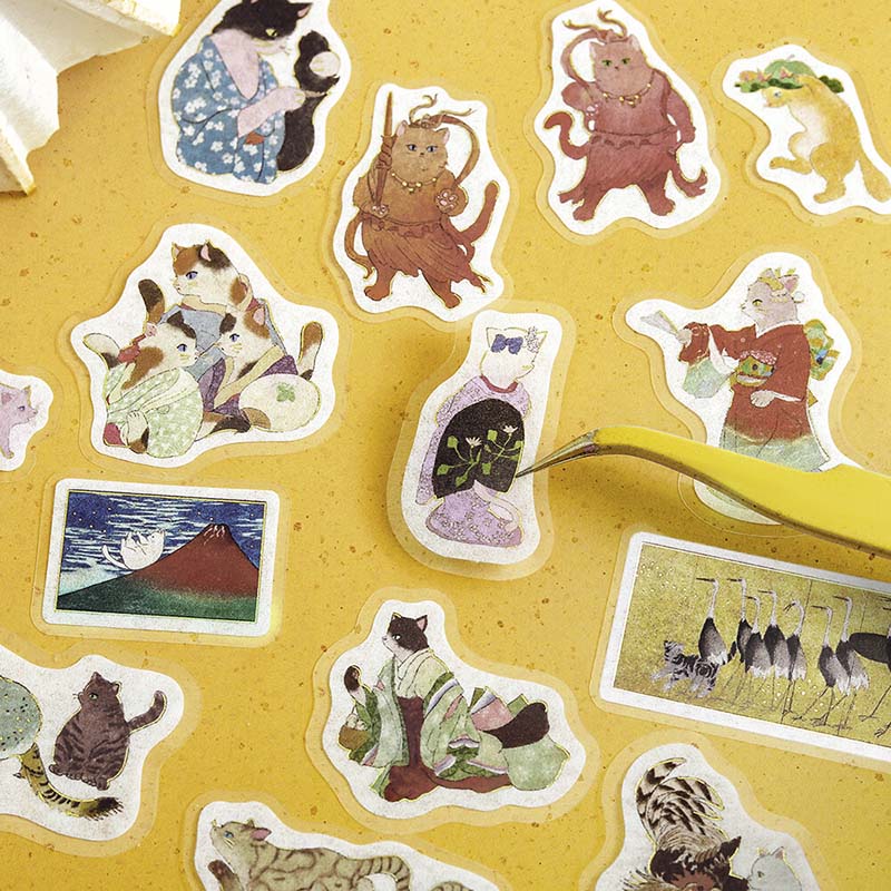Stickers Nyapanese Art NEKO Yellow Tan