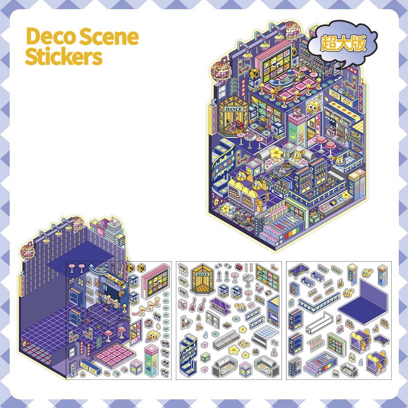 Stickers Escenario 3D Open Today V14 Disco Room