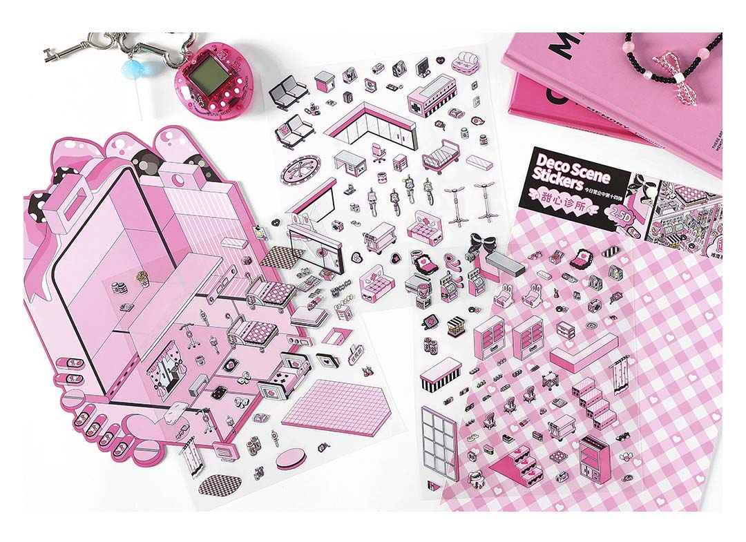 Stickers Escenario 3D Open Today V14 Sweet Clinic