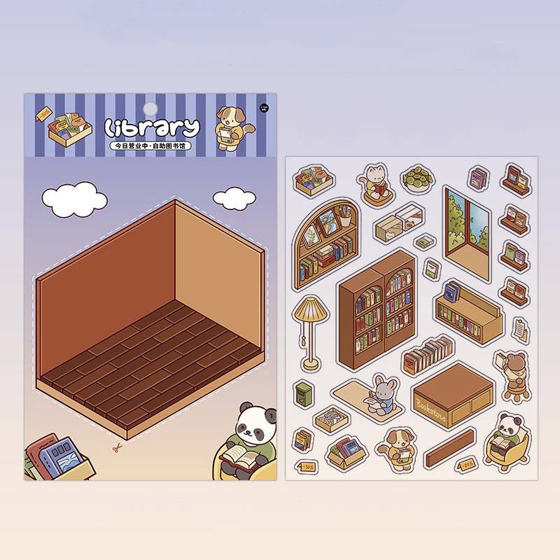 Stickers Escenario 3D Open Today Library